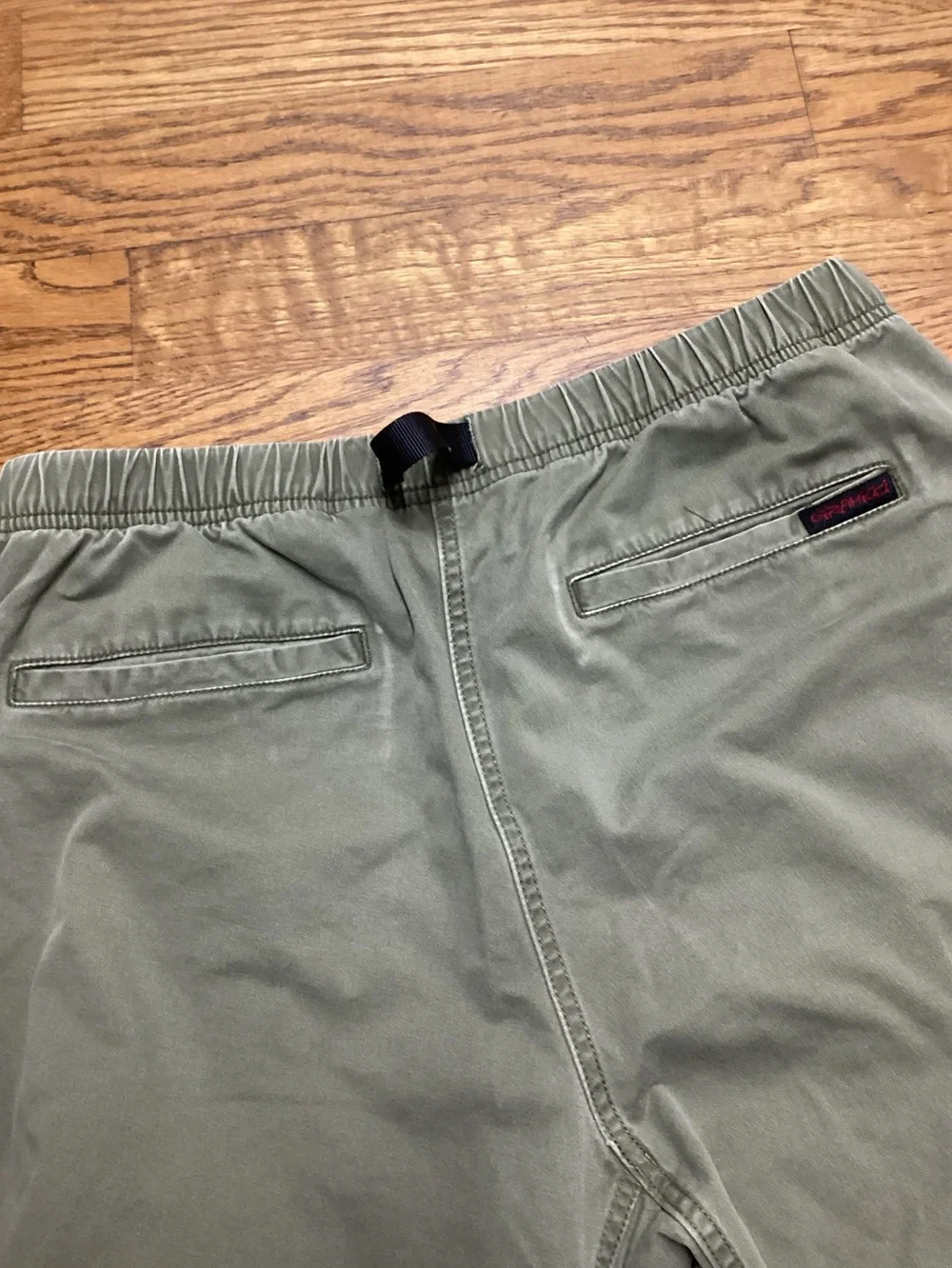 Men's Olive Chino Pants with Built-In Web Belt